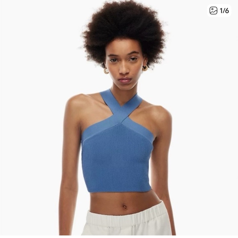 Babaton Sculpt Blue Halter Top